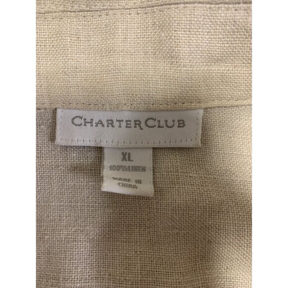 Charter Club Linen Button Up Cropped Blazer Size XL - Picture 4 of 7